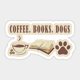 Coffee Books Dogs Sticker